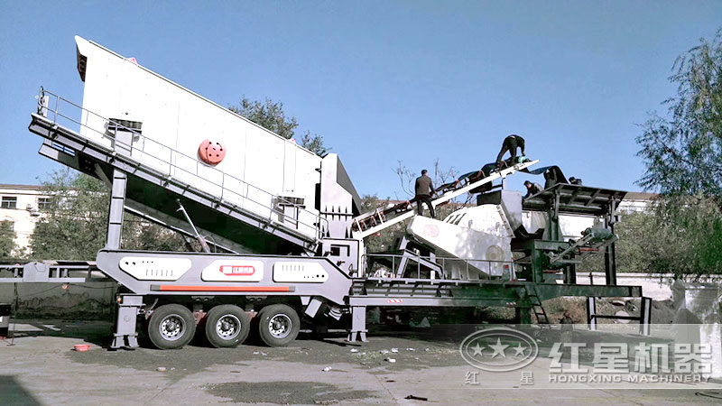 輪胎移動磚渣粉碎機 輪胎移動磚渣粉碎機