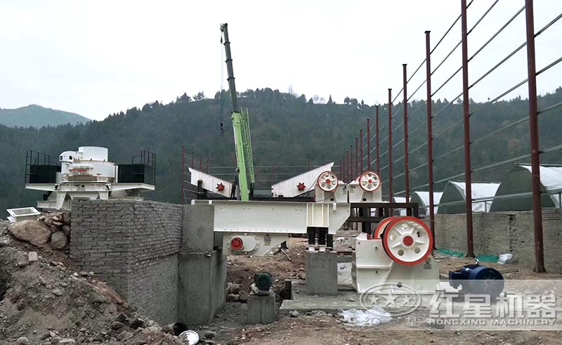 煤矸石制砂生產線安裝中 煤矸石制砂生產線安裝中