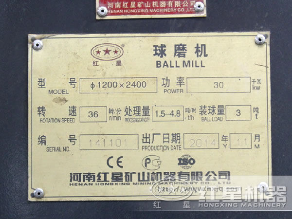 1200-2400型球磨機，功率，轉速，處理量，裝球量