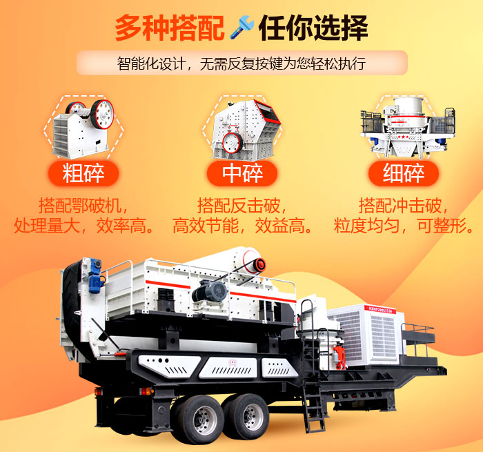 輪式移動破碎站多種搭配可選 輪式移動破碎站多種搭配可選