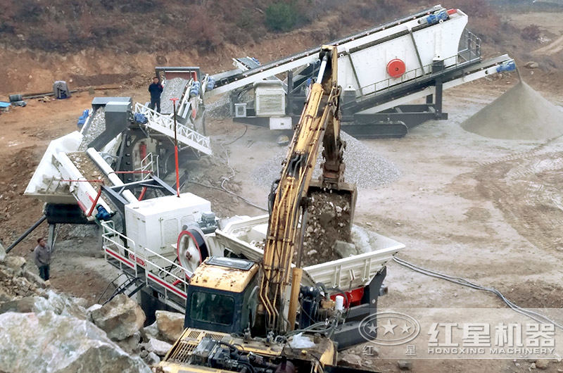 履帶配置下的可移動鵝卵石制沙機 履帶配置下的可移動鵝卵石制沙機