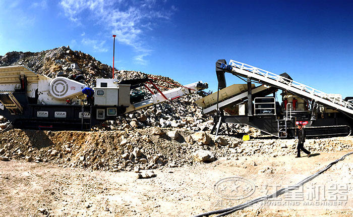 可移動(dòng)破碎站組成的石子破碎生產(chǎn)線 可移動(dòng)破碎站組成的石子破碎生產(chǎn)線