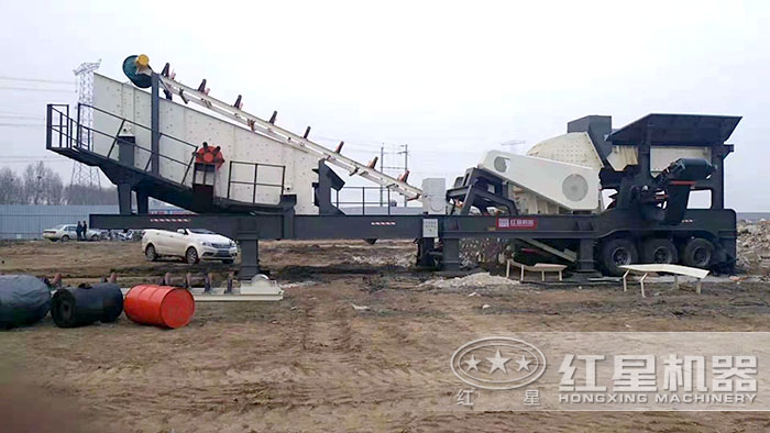 流動石子機搭載重錘式破碎機 流動石子機搭載重錘式破碎機