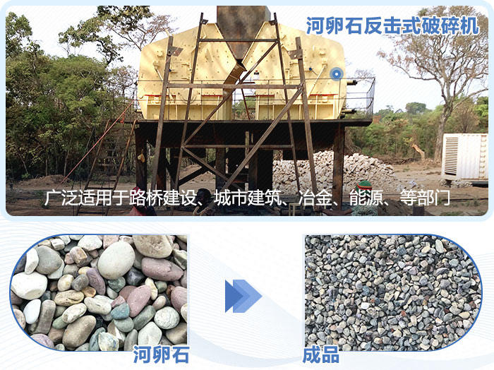 河卵石反擊破碎機物料成品展示 河卵石反擊破碎機物料成品展示